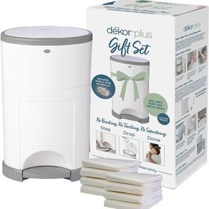 Dekor Plus gift set, baby diaper bin, WHITE